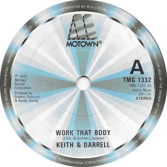 

7inch Record KEITH & DARRELL - Work That Body TMG1332 Motown 1983 UK Soul/Funk Used