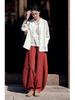 Women's Retro Ramie Sand-Washed Distressed Loose Lantern Pants for Meditation and Tai Chi