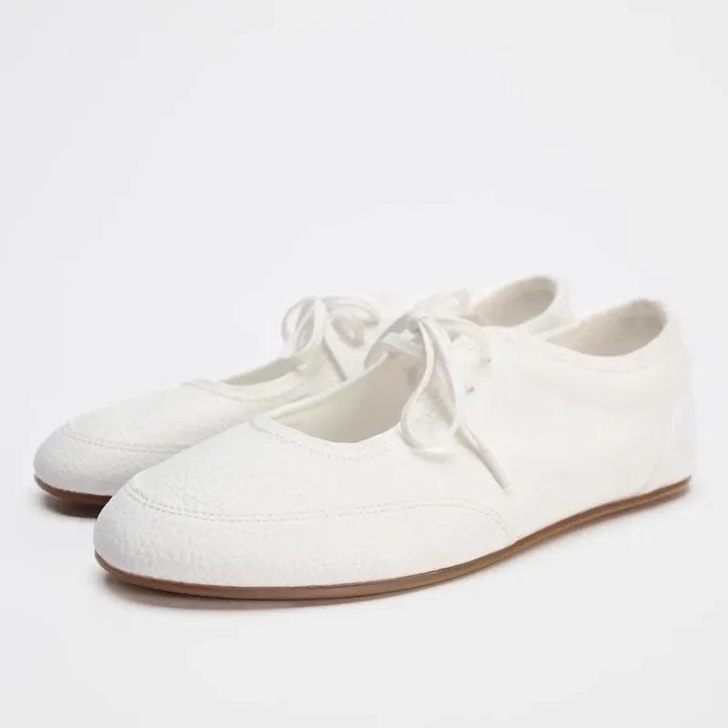 

Мода 2025 Осень Уличные Женские Балетки На Шнуровке Черный Сатин Неглубокие Повседневные Лоферы Удобная Мягкая Подошва Дизайнерская Женская Обувь 37 белый