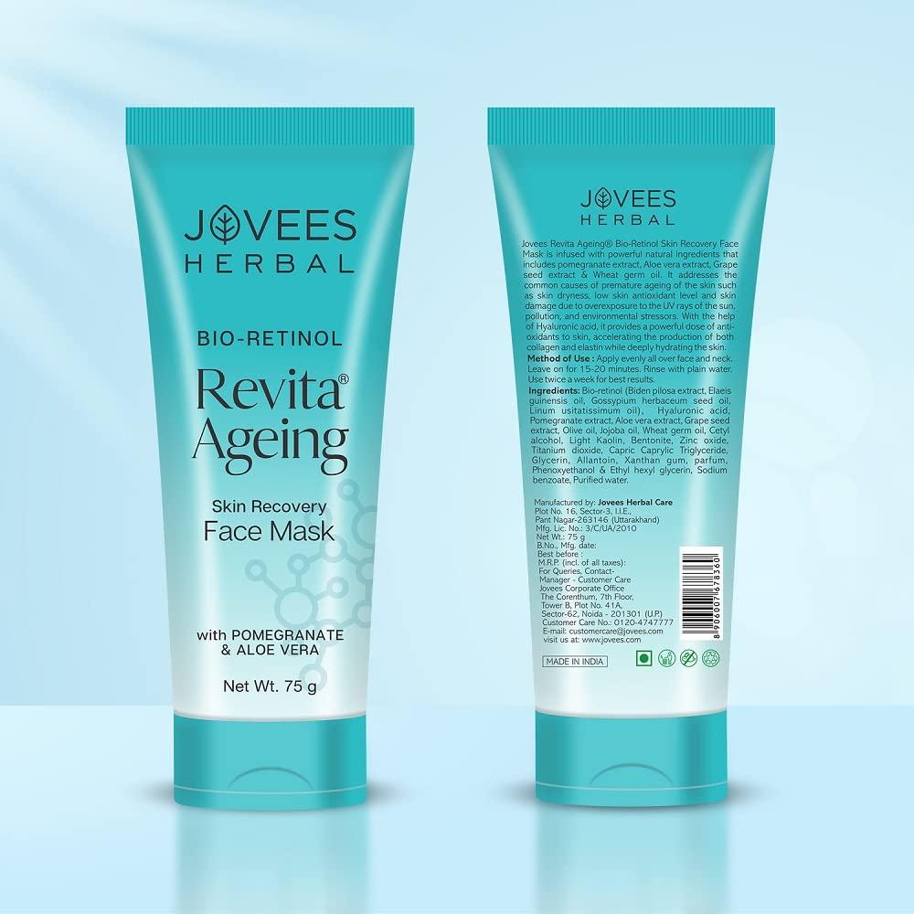 Jovees Máscara Facial Herbal Bio Retinol Revita Ageing Para Pele Radiante, De Tan, Aperto de Poros, Anti Envelhecimento, Pele Lisa e Firme 75g