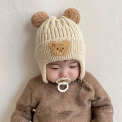 Wollmütze, Ohrenschutzmütze, Kinderwintermütze, dicke warme Strickmütze, Babymütze
