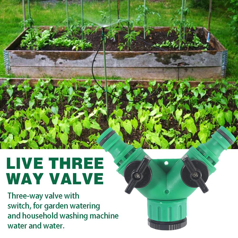 Y-type Shunt Valve Garden Irrigation System Water Hose Connector Tap Adapter 2 Y Shape Way Splitter Quick Water Controller N7B1