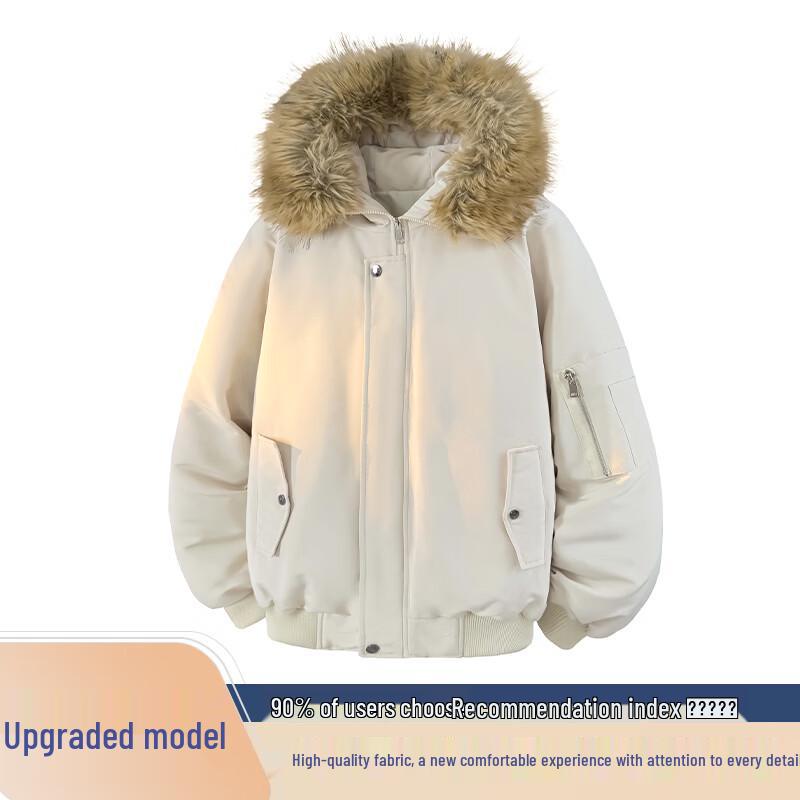 VUUG Men's American Style Faux Fur Hooded Thick Padded Jacket