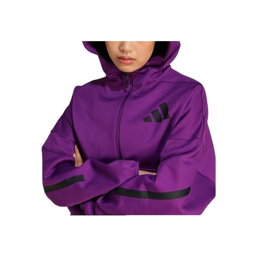 adidas X Zne Logo Bequeme Kapuzen-Sport-Langarmjacke Damenjacken Lila JD3990