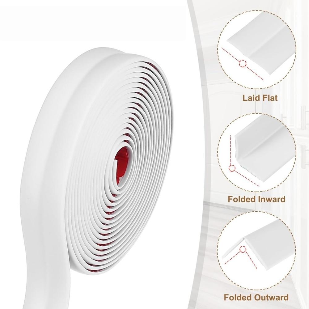 1pc 2mX2cm Inside Outside Corner Trim Moulding Flexible Wall Corner Protector Self Adhesive Caulk Strip Floor Transition Strip