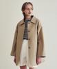 Loeil Cotton Single Half Coat - Beige