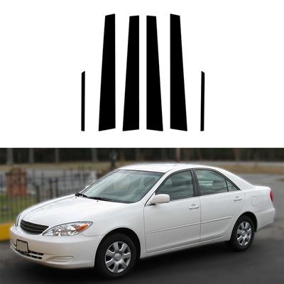 6 peças preto brilhante pilar da janela do carro postes guarnição capa adequada para Toyota Camry XV30 2002-2006 adesivos de carro