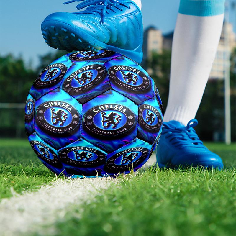 Chelsea F.C. Aufdruck Größe 5 Fußball, PU Abriebfester Fußball für Spieltraining und tägliches Üben, Geburtstagsgeschenk für Fußballfans