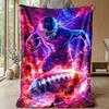 Football Pixel Pattern Theme Blanket Lightweight Warm Flannel Blanket Decorative Throw Blanket for Home Decoration