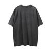 Kurzärmliges, verwaschenes und abgenutztes T-Shirt mit Wärmebild-Charakterdruck für Herren im Hip-Hop-Street-Trend. Locker sitzendes T-Shirt-Oberteil mit Viertelärmeln