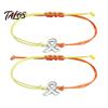 Braided Rope Wristband 2 Pcs Breast Cancer Awareness Bracelets, Adjustable String Comfortable Daily Wear Jewelry Bracelets with Ribbon Charm,