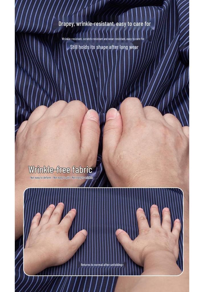 Men's Fleece-Lined Striped & Checkered Business Casual Warm Shirt for Middle-Aged & Elderly