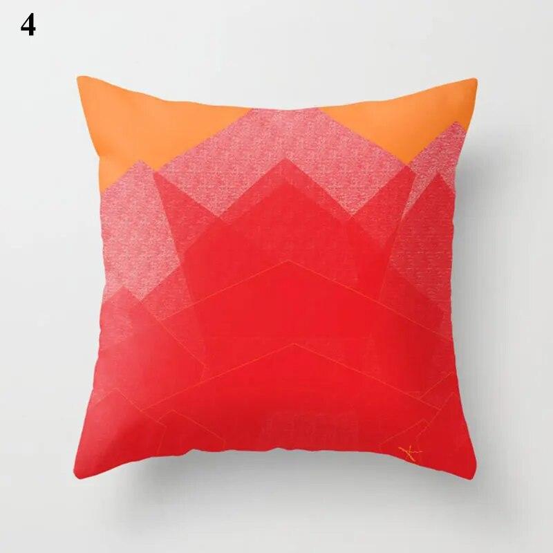 Red Cushion Cover Geometric Print Pillowcase  Wedding Decor