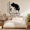Black Metal Yin Yang Cat Wall Art, Minimalist Animal Decor, Gift for Cat Lovers