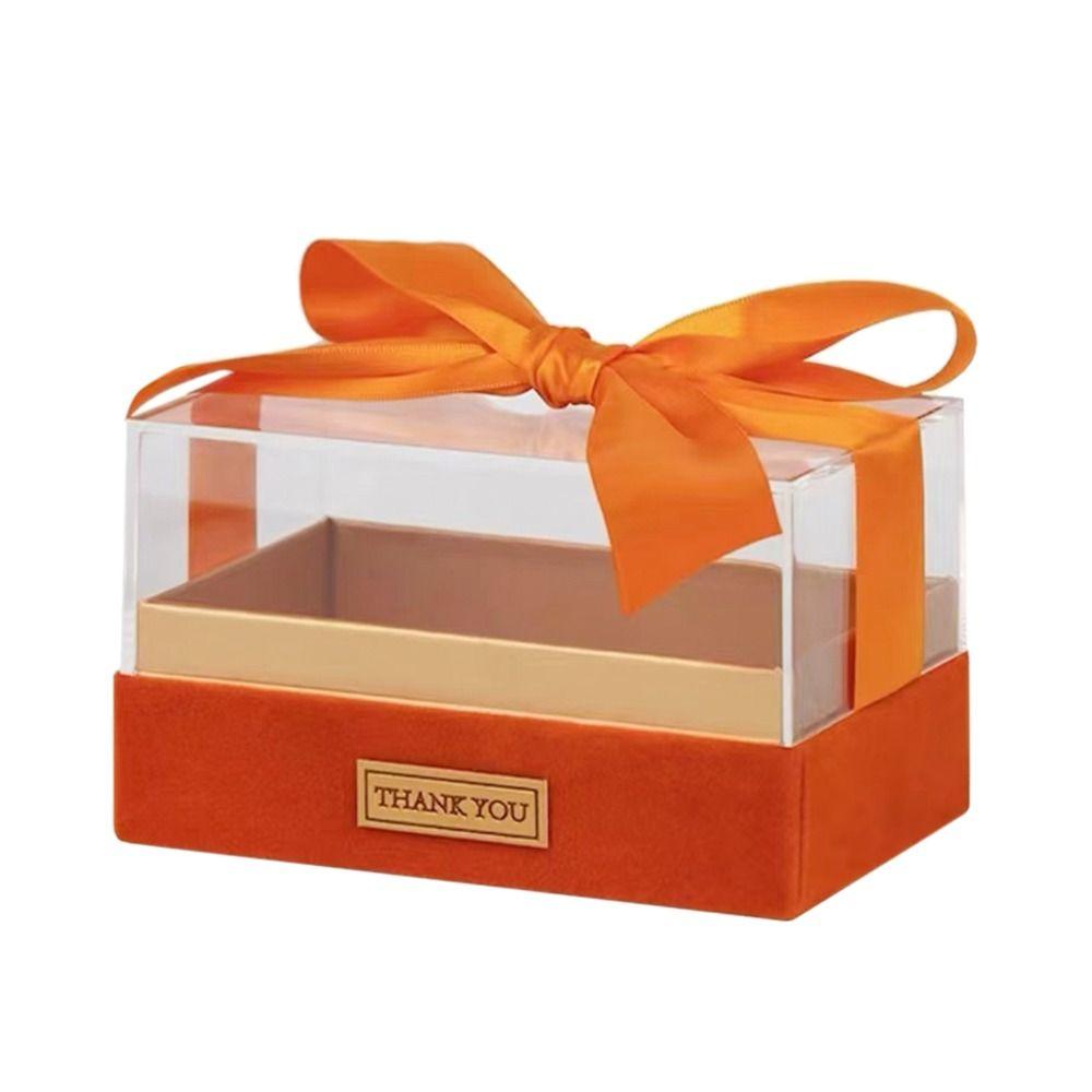 Transparent Acrylic  Light Luxury Bow Present Box Valentine's Day Gift Box Wedding Hand Gift Box Birthday Party Wedding Supply