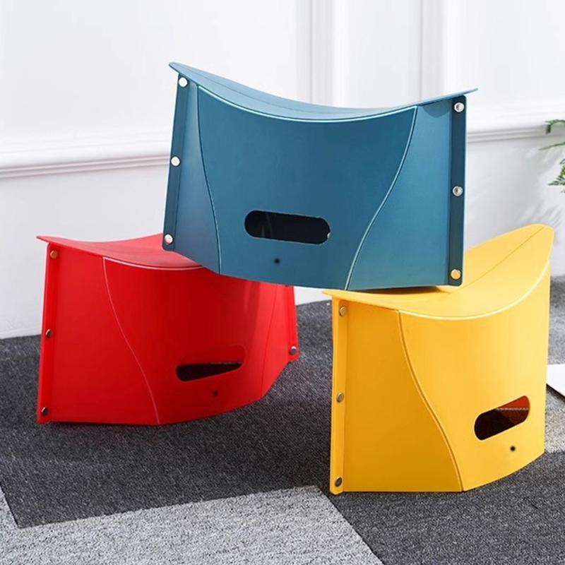 Plastic Card Folding Stool Outdoor Camping Seats Storage Bag Portable Shopping Basket for Hiking Picnics Camping