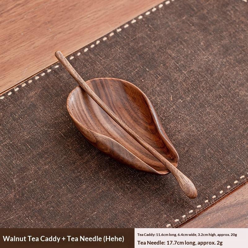 

Walnut Wood Tea Scoop and Wood Tea Dispenser Tea Awakener Wooden Six Gentlemen Accessories Wooden Scoop