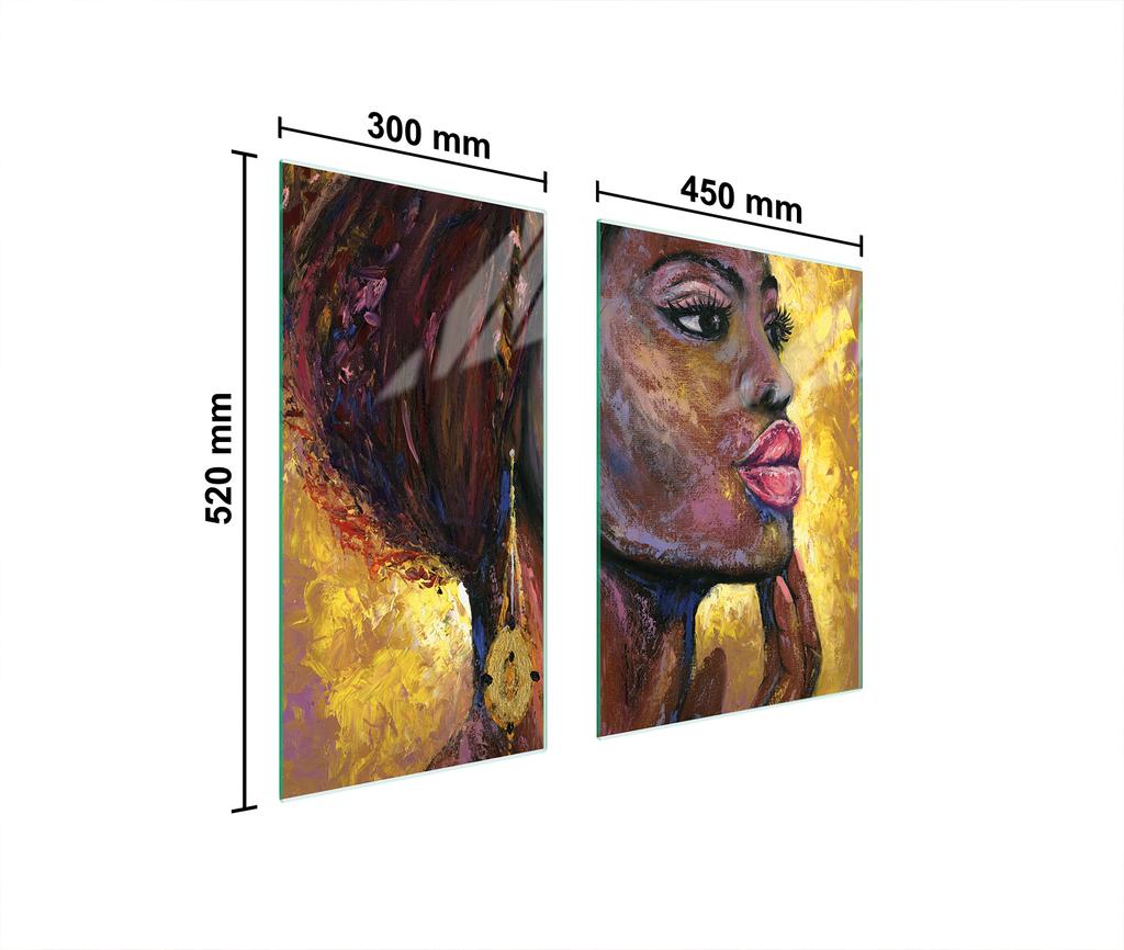 GLAS Schutzplatte Brett 75x52 FRAU