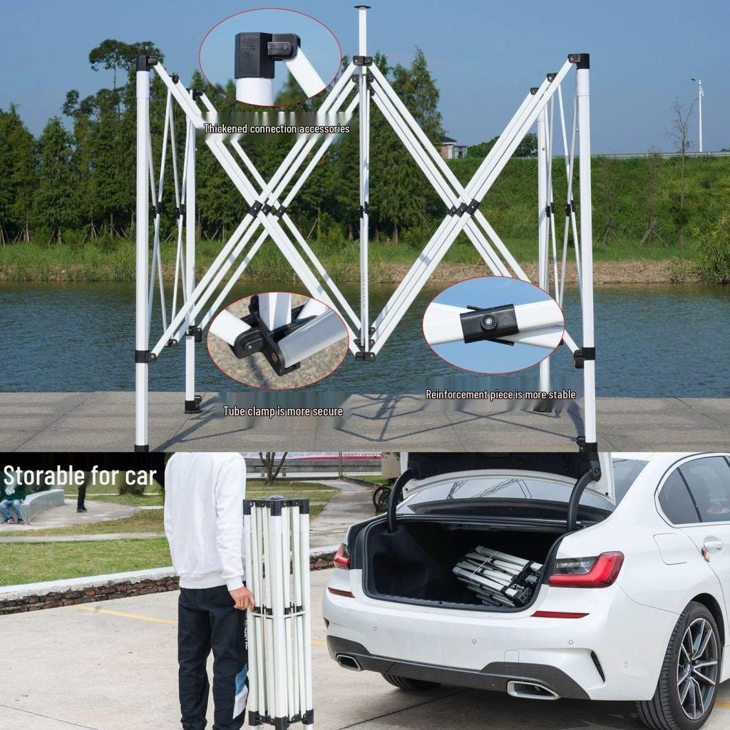 Four-Legged Square Telescopic Outdoor Tent and Sunshade Frame Umbrella.