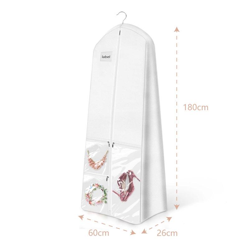 1pcs Non-Woven Wedding Dress Suit Garment Bag Dustproof Moisture-Proof Storage Bag with Handle for Gown Dress Cover