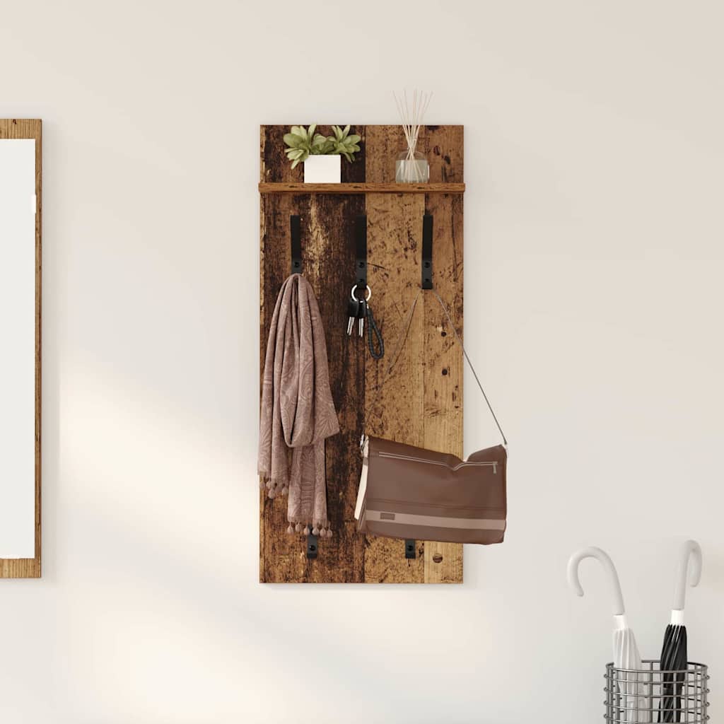 Wall Mounted Nightstand Reclaimed Wood Look 40 x 10 x 90 cm Engineered Wood