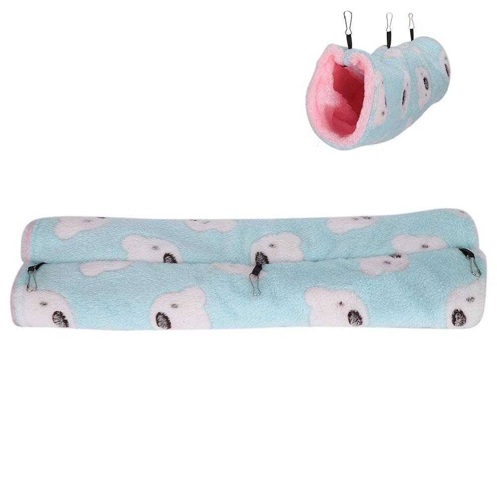 Kleines Haustiertunnel-Baumwollnest aus Plüsch, weiches Hamster-Hängekanalhaus(Grüner kleiner Bär)L