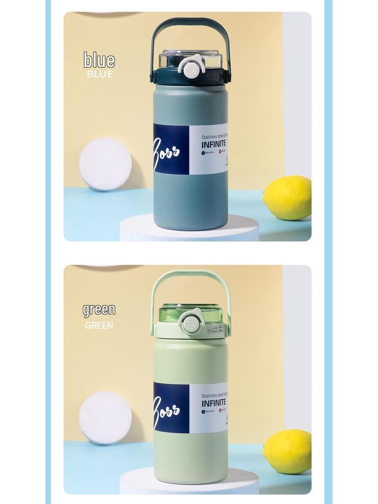 316 Stainless Steel Insulated Straw Cup - Large Capacity, Portable for Students