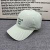 New embroidered vertical striped baseball cap women's summer soft top sunscreen cap versatile face visor