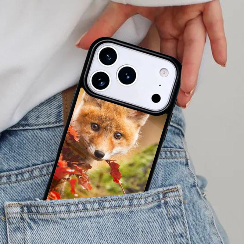 Autumn leaves fall fox pumpkin Halloween Phone Case for iPhone 16e 15 14 13 12 17 Pro Max Plus Air 17pro Cover Coque