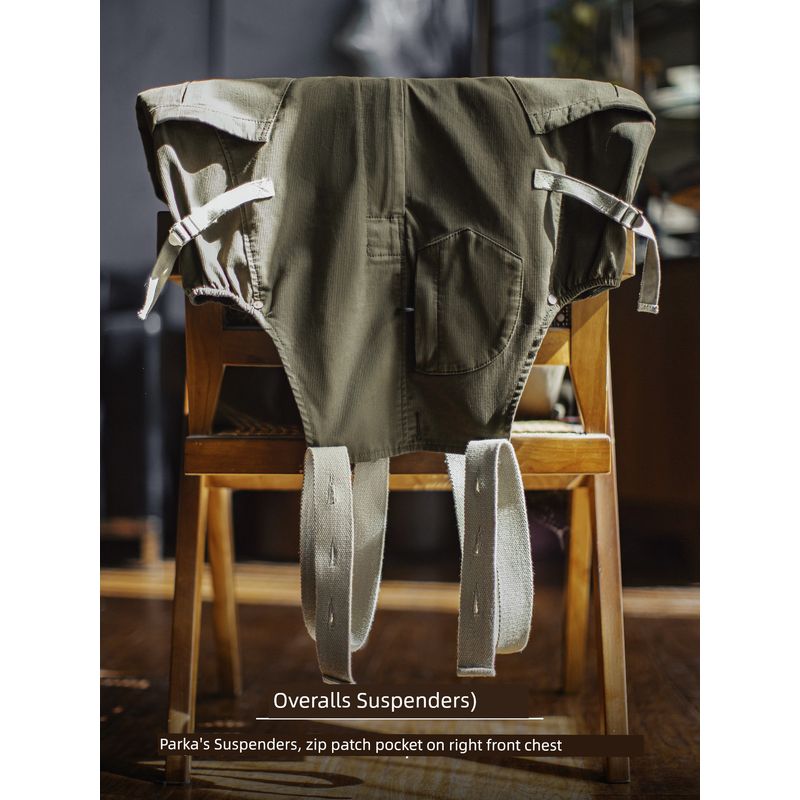 Madden Retro Casual Jumpsuit Suspender Pants Parka