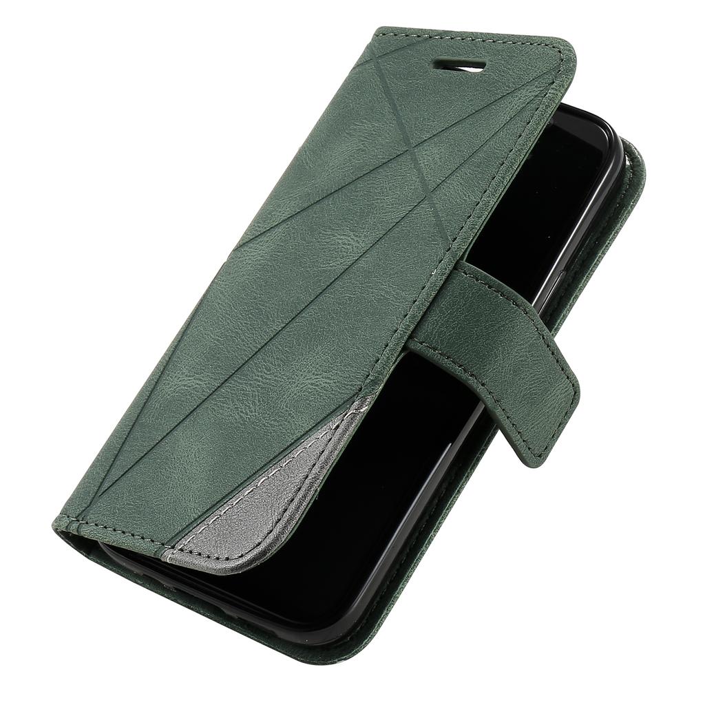 For iPhone 13 Case Splicing Leather Phone Cover with Wallet Card Slots