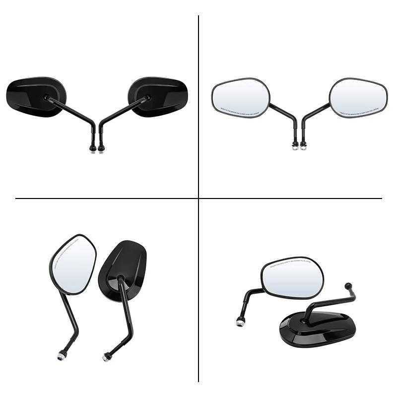 8MM Motorcycle Rear View Mirror Side Mirrors Left Right For Harley Touring Road King Sportster XL883 1200 Fatboy Dyna Softail