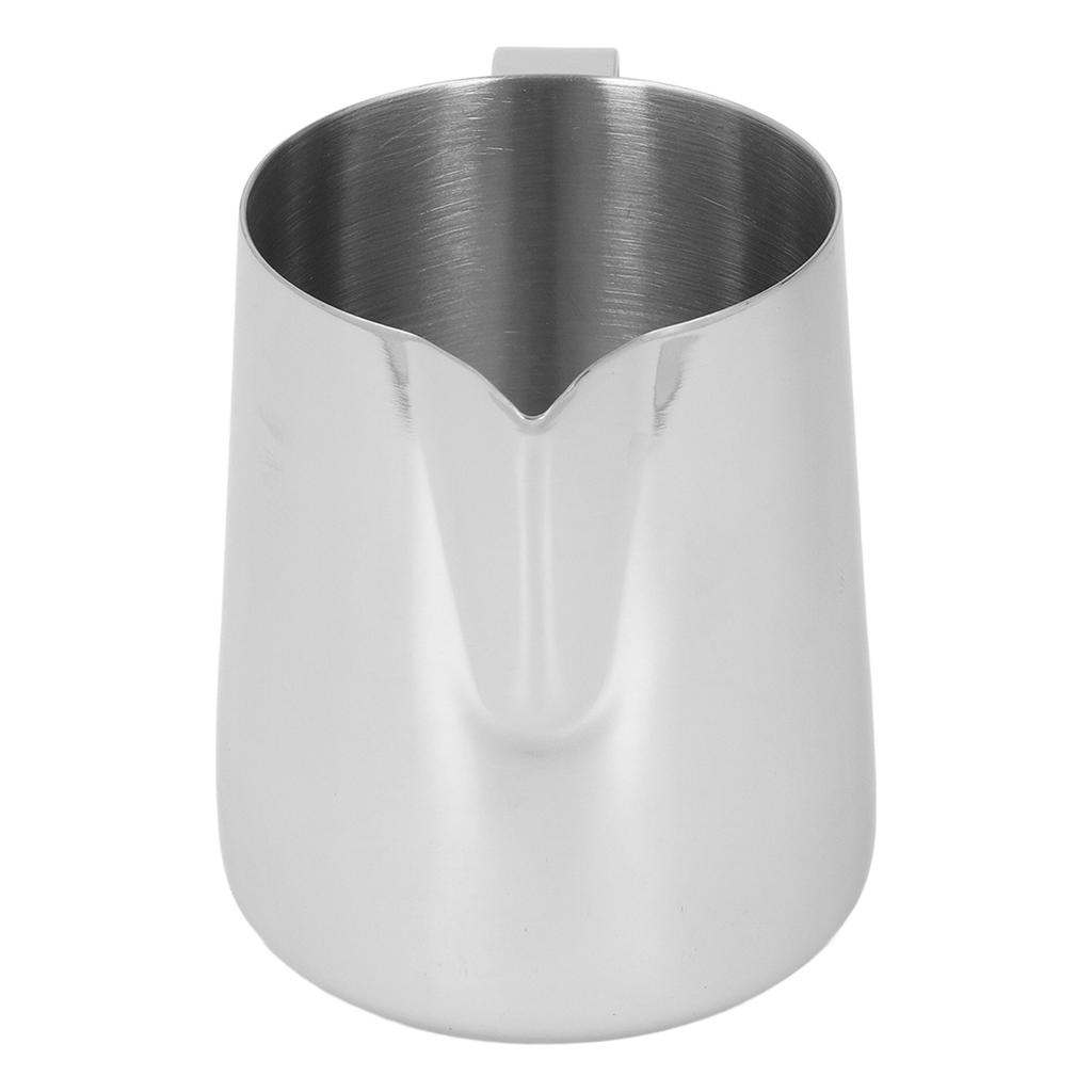 Milk Frothing Pitcher Thickened Stainless Steel Tip Mouth Milk Frother Cup Milk Steaming Pitcher 450ml Silver