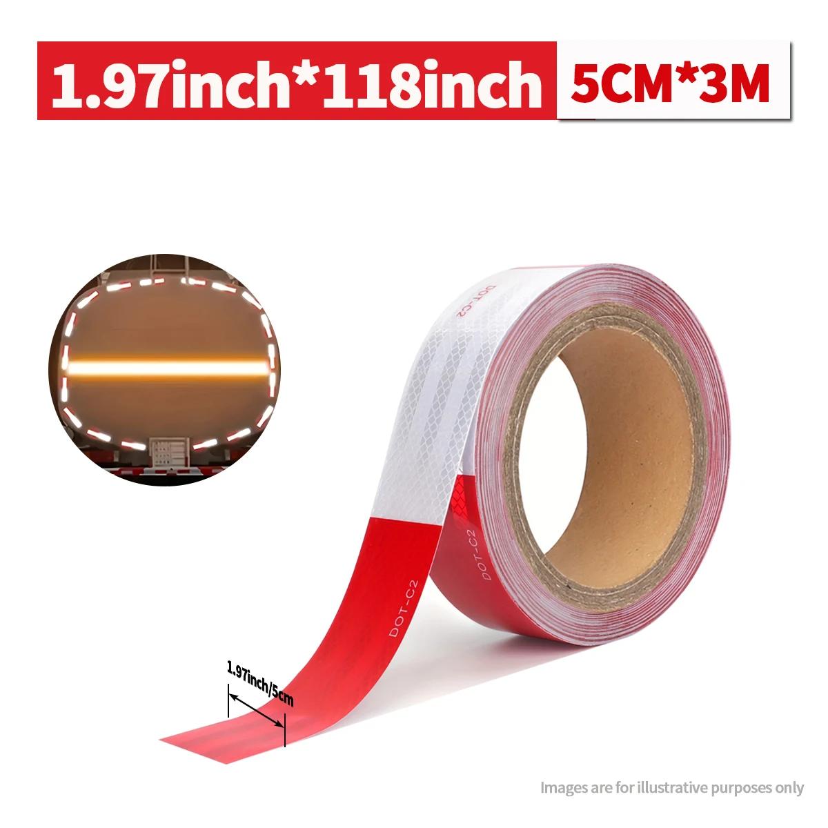 

DOT-C2 Red And White Reflective Tape Safety Warning Sticker Decal Conspicuity Retro-reflective Tape For Truck Motorcycle