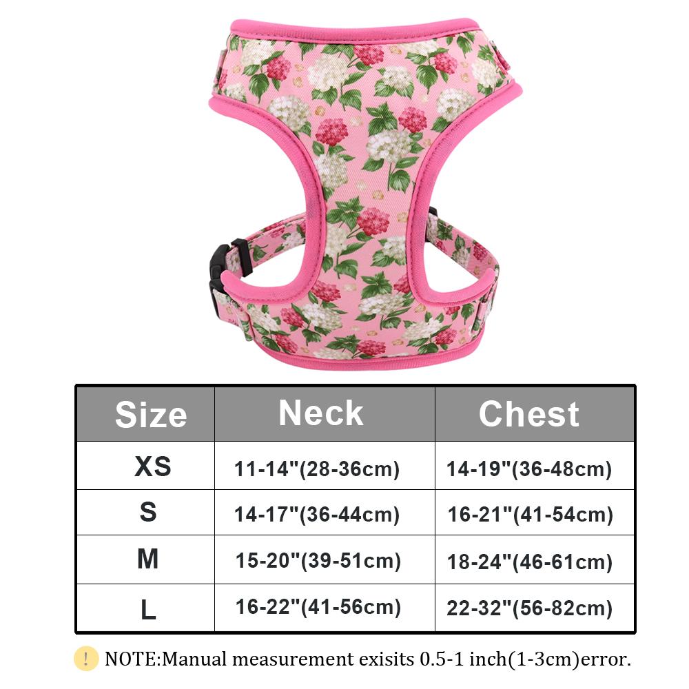 Fashion Printed Nylon Dog Harness Reflective French Bulldog Pug Harness Dog Vest For Small Medium Dogs Cats Walking Training