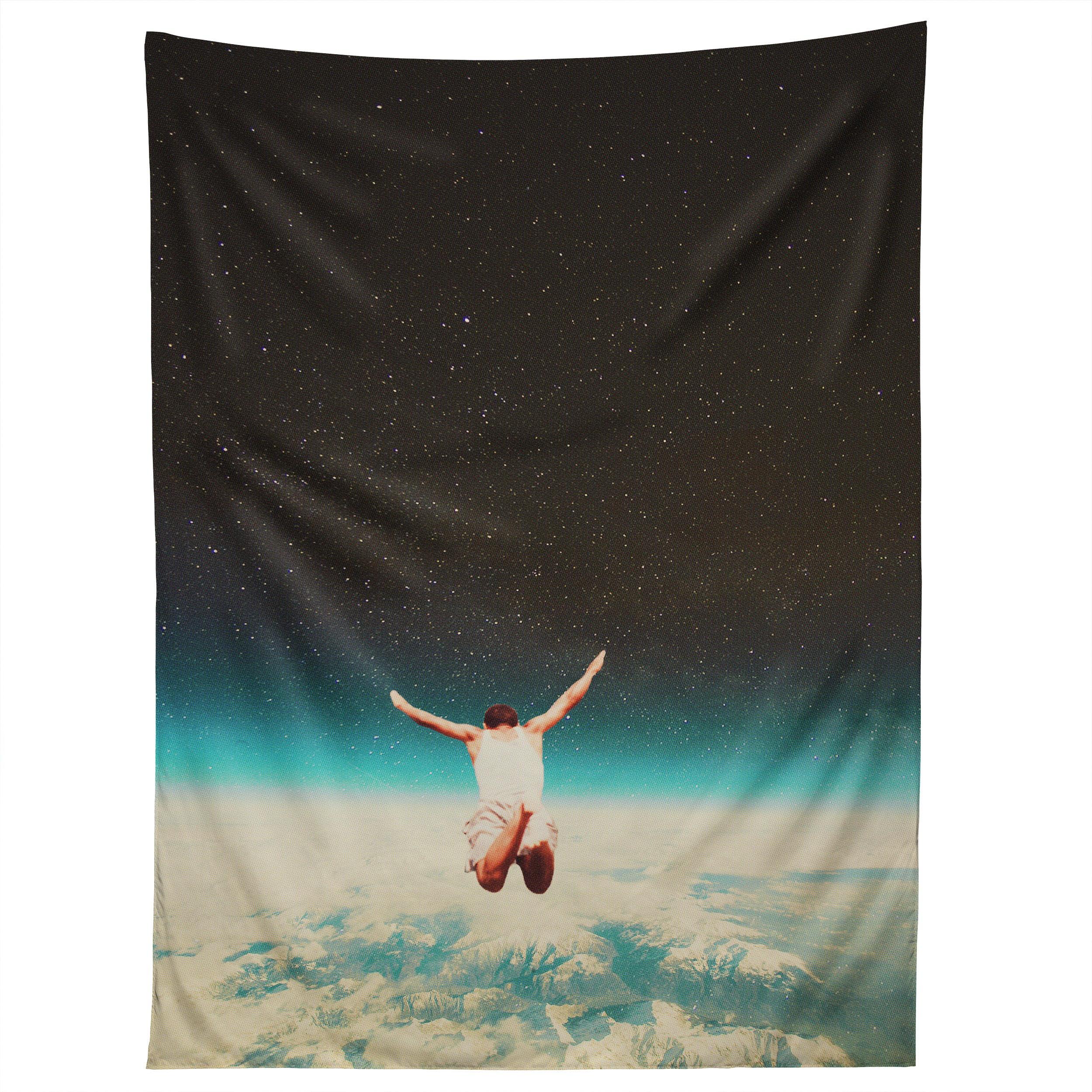 FALLING WITH A HIDDEN SMILE tapestry 75x100