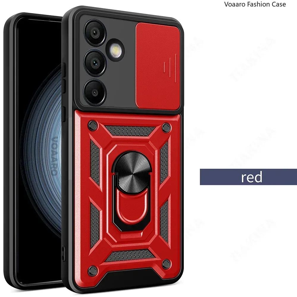 Magnetic Ring Armor funda for Samsung Galaxy S24 FE Case for Samsung S24 Ultra M15 F15 M55 A15 A55 A35 M54 Case slide Lens Cover
