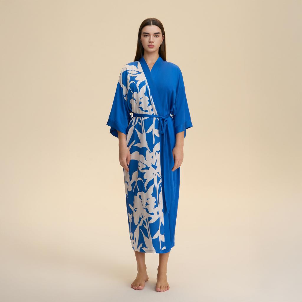 Silk Robes for Women V Neck Satin Bathrobe Long Robe Lightweight Sexy Sleepwear Kimono Robe Women's Cover Up Long Sleepwear Bathrobe Bachelorette Robe