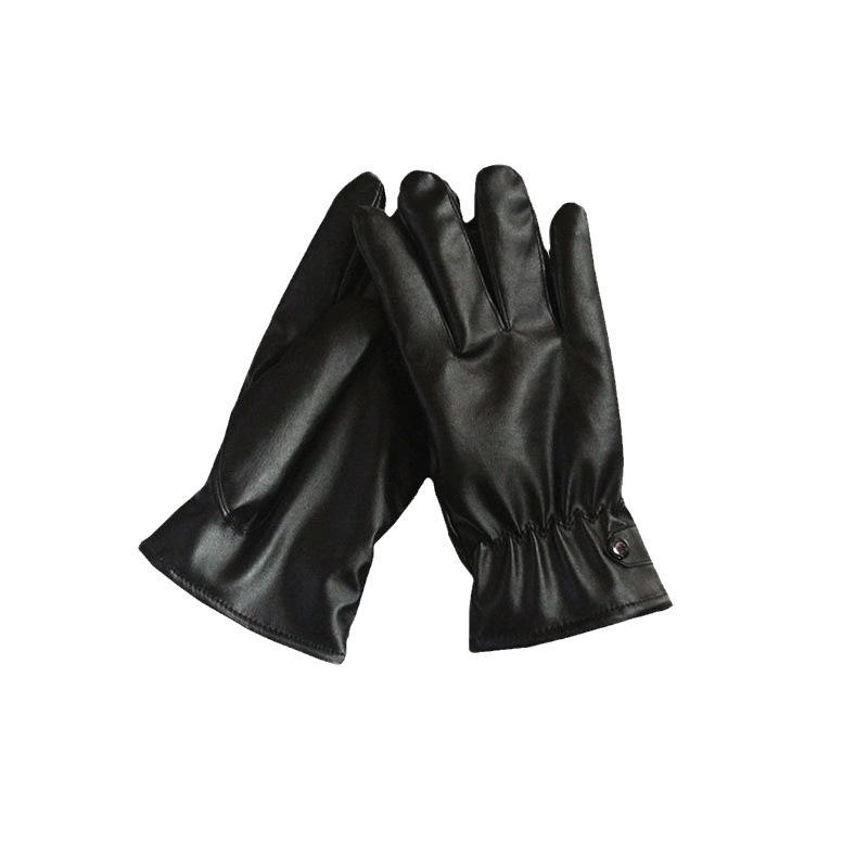 Men's Winter Leather Gloves: Windproof, Waterproof, Fleece-Lined, Touchscreen-Compatible Cycling & Motorcycle Gloves.