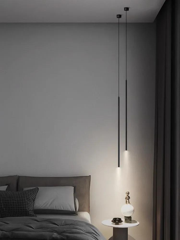 Modern design long pendant light bedroom bedside reading LED pendant light living room coffee room decoration lighting fixtures