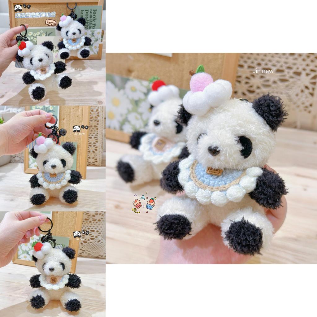 Plush Panda Keychain With Scarf And Flower Decoration For Kids And Collectors