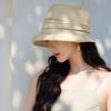 Elegant Straw Splicing Sunshade Bucket Hat Women Travel Beach Straw Hat Outdoor Sun Hat