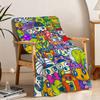 Funny Art Face T-TTamagotchiS-ES Kuchipatchi Blanket Throw Super Cosy Plush Living Room Sofa Couch Childish Birthday Gifts