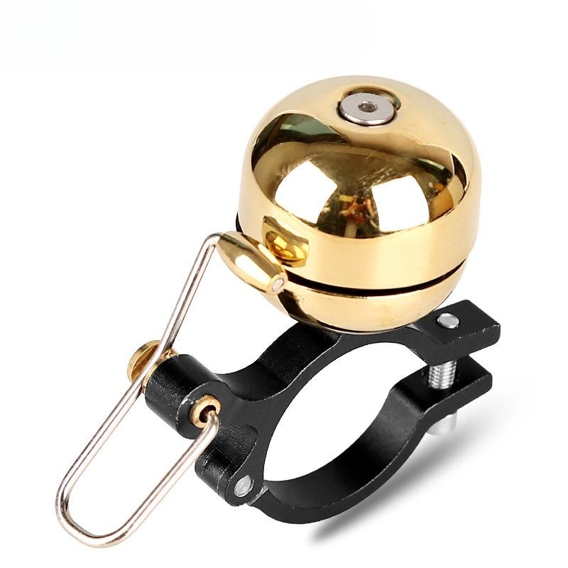 Classic Cycle Brass Bell Left Right Hand Use Bike Handlebar Mount Anodized 30mm Ring High Pitch Crisp Noise Warning
