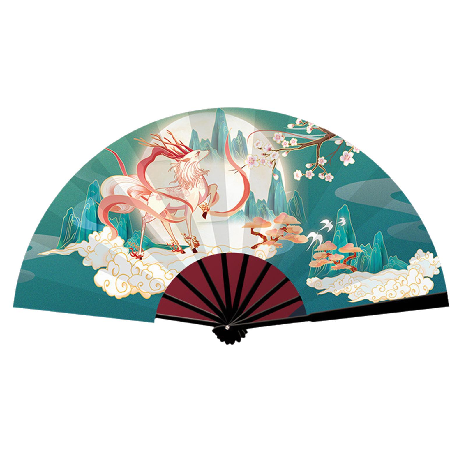 

Ручной веер в китайском стиле Шаньхайцзин Древние легенды Веер Ханфу Ципао Танцевальное выступление Реквизит для фотосъемки 4