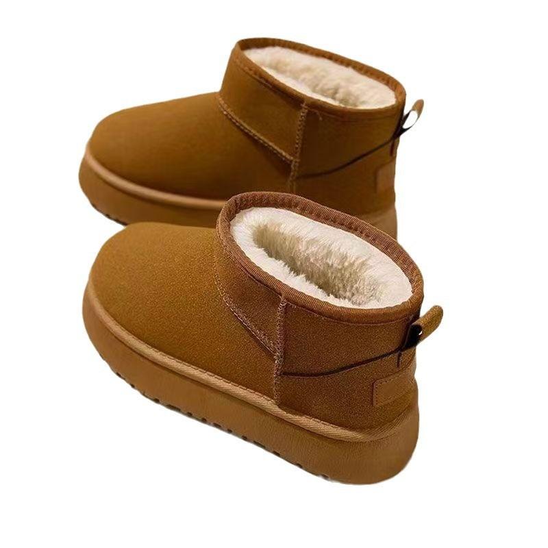 Thick-soled Non-slip Snow Boots Women's New Winter Warm Bread Shoes One Pedal Piled Thickened Cotton Shoes