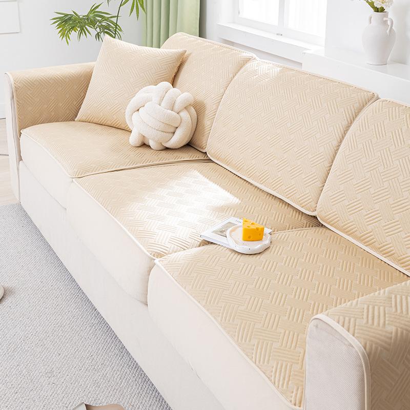 Frische Eis-Seide Sofa Kratzfest Sommer Sitzkissen für Sommer Leder Sofa Überwurf All-Inclusive Universalbezug