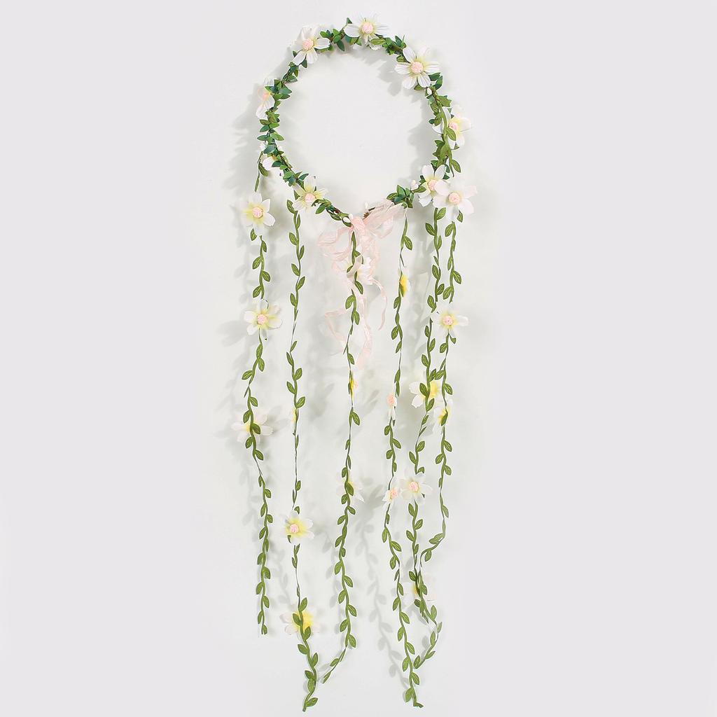 Coroa de Videiras de Flores de Rattan Boêmia para Acessórios de Noiva Casamento Meninas Coroa de Flores Faixa de Cabelo Penteados Adorno de Cabeça