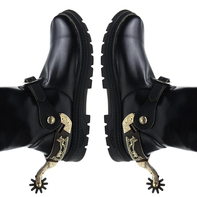 Mild Steel Horse Spur Western Cowboy Spur Mens Roping Spur with Gear Boot Decoration Horse Riding Accessories Enduring