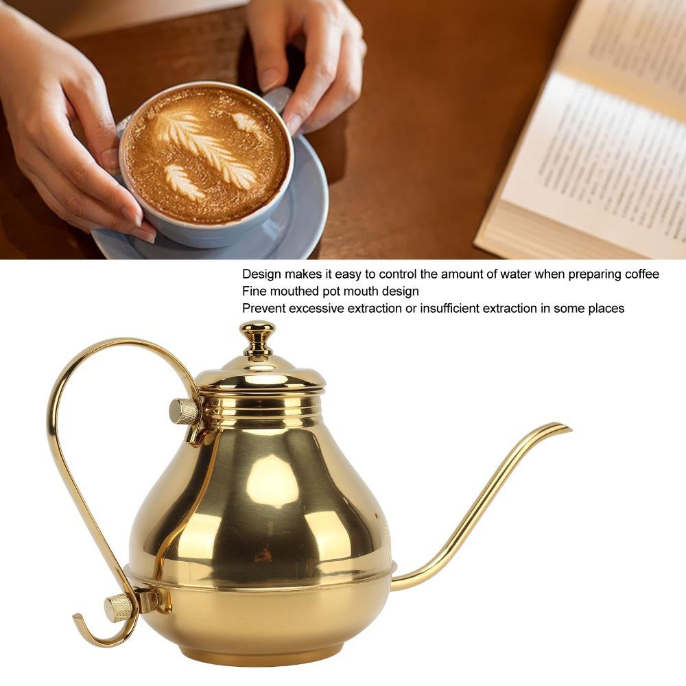 Ergonomic Handle Pour Over Kettle Stainless Steel Construction Thin Mouth Kettle Tea Ceremony